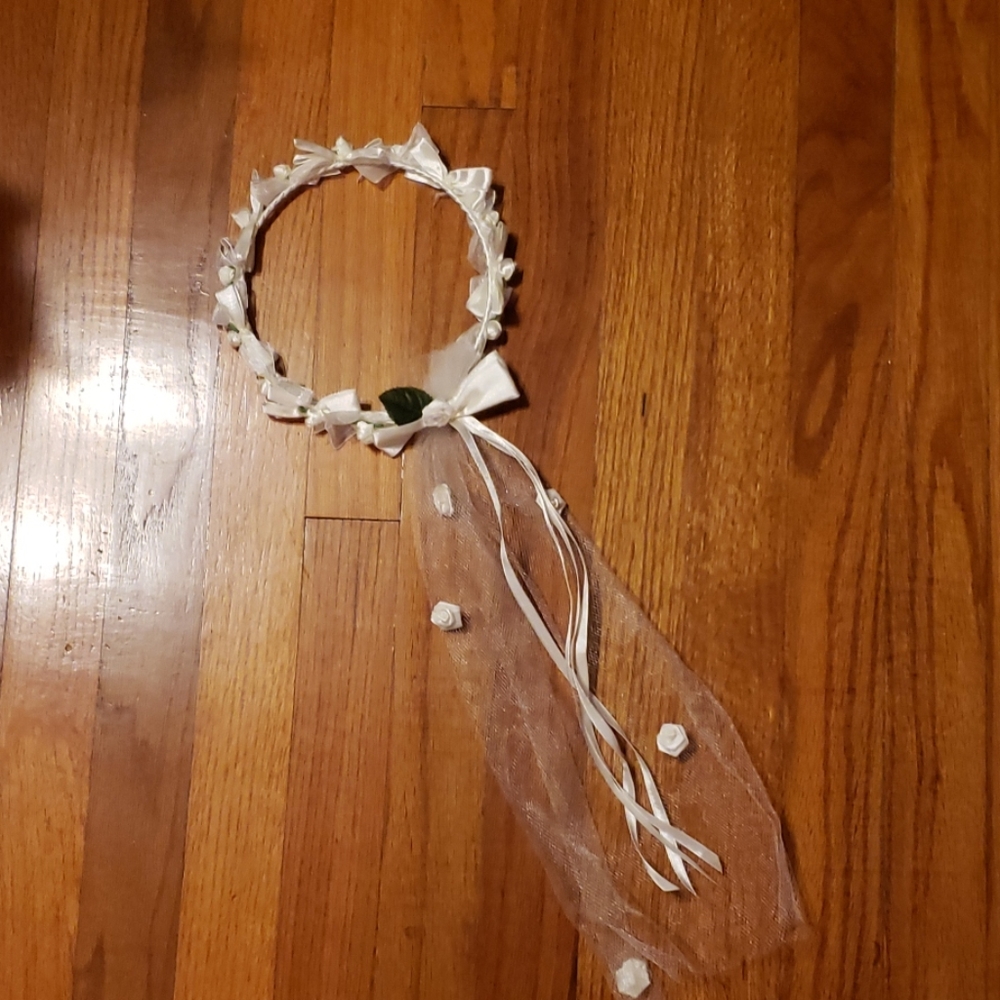 Flower girl wreath headpiece